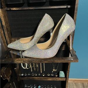 Steve Madden Silver Sparkle Heels